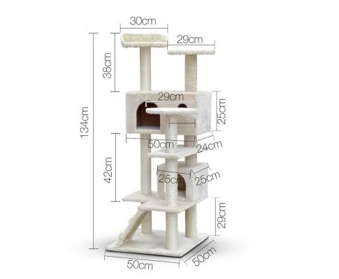134cm Multi Level Cat Post in Beige