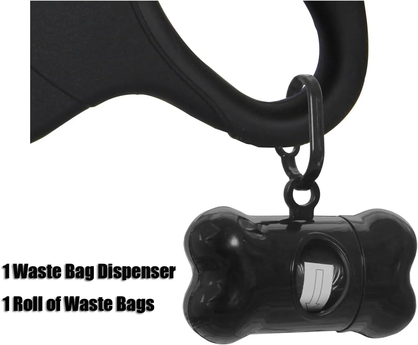 16 ft Retractable Dog Leash for Large Dogs up to 44 lbs,Tangle-Free Nylon Tape,Black M