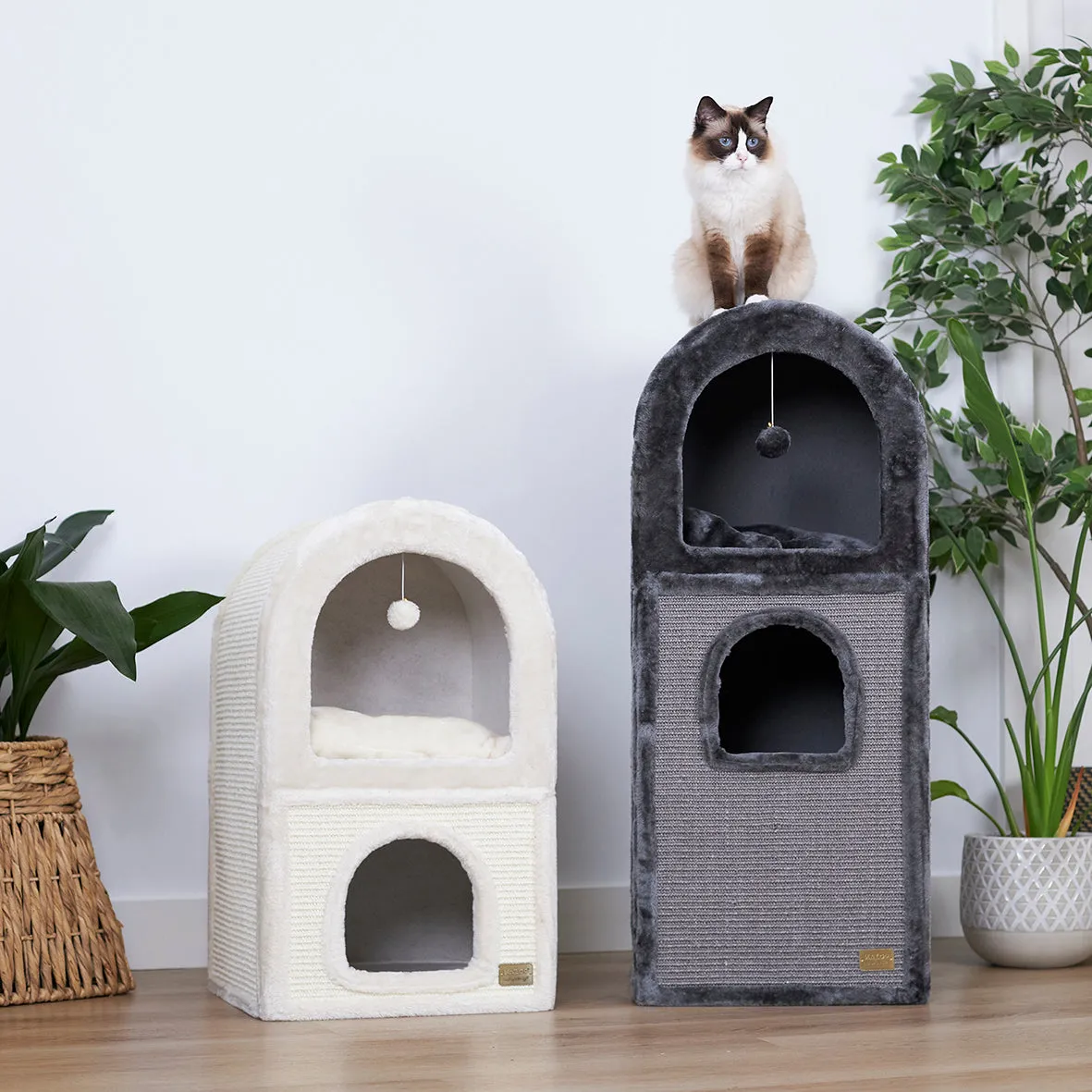 3 Chambers Cat Den - Charcoal