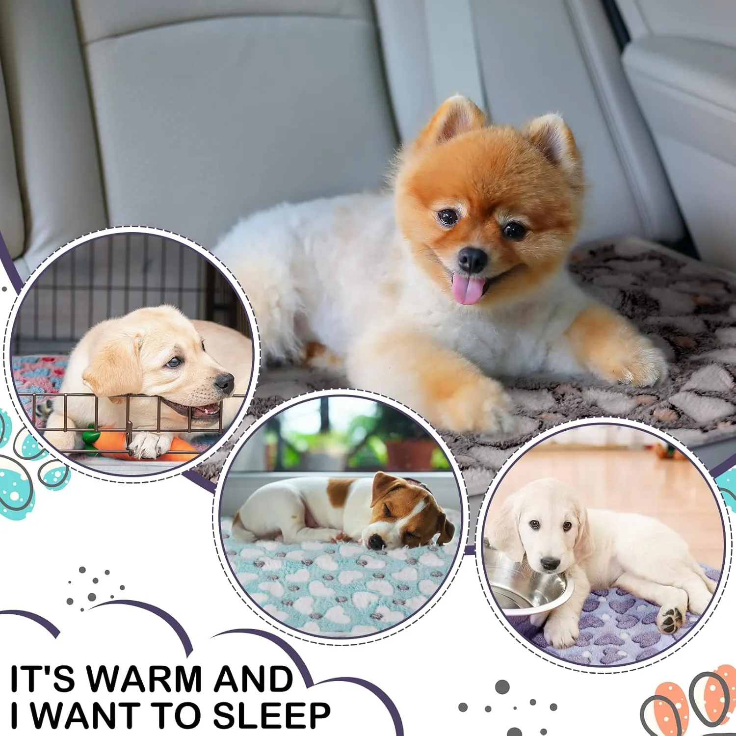 4 Pcs Waterproof Guinea Pig Blankets Washable Small Animal Fleece Bedding Absorbent Guinea Pig Cage Liners Reusable Pet Pee Pad Sleep Mat Pad Cover for Hamster Ferret (Heart Pattern,24 x 16 Inch)