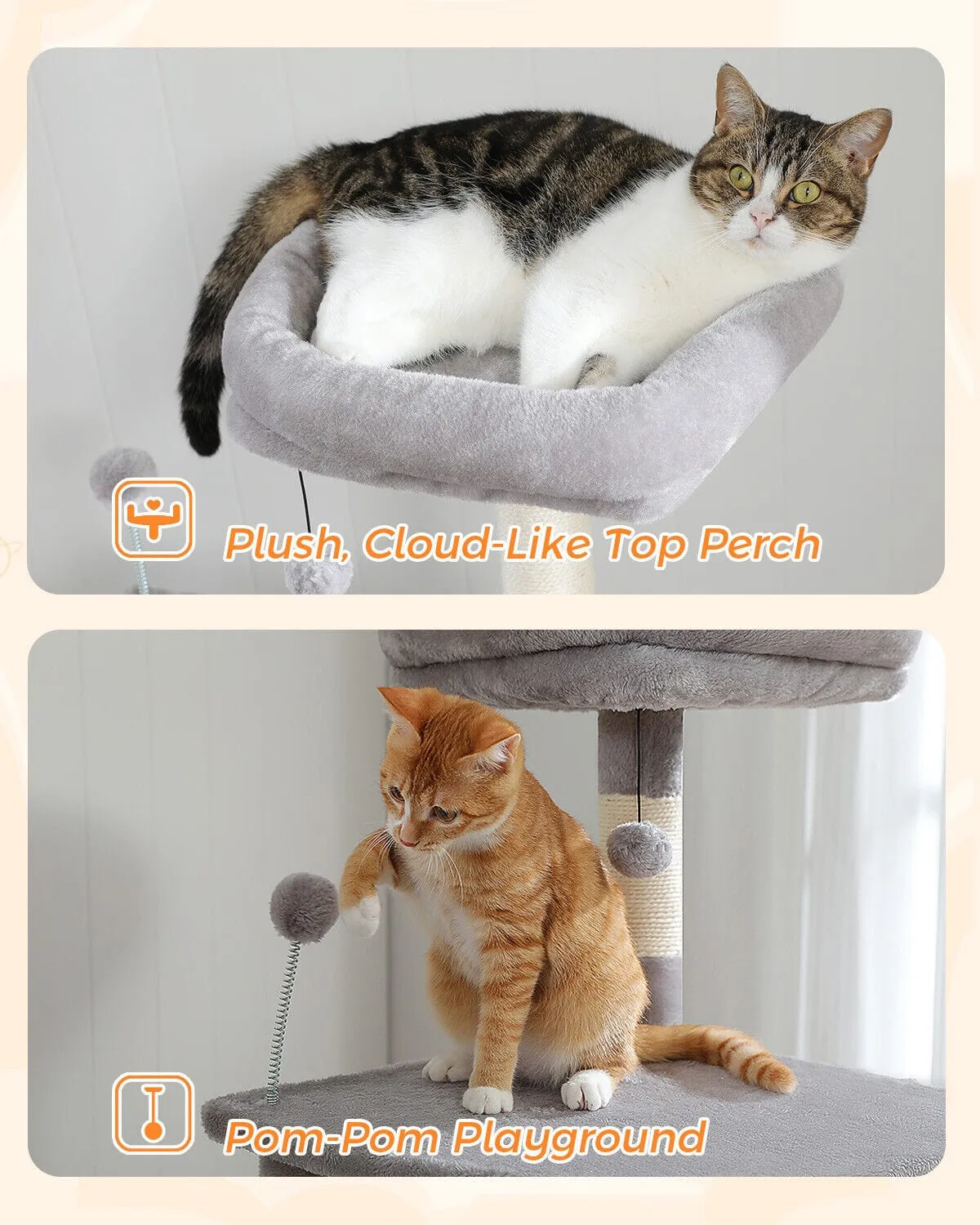 50.4" Multilevel Cat Scratching Tree Tower
