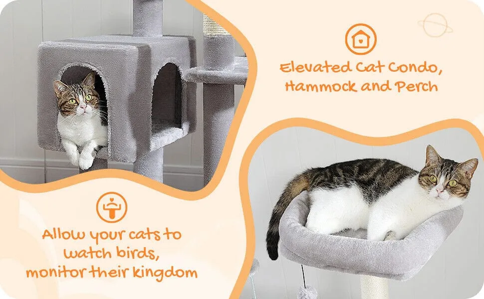 50.4" Multilevel Cat Scratching Tree Tower