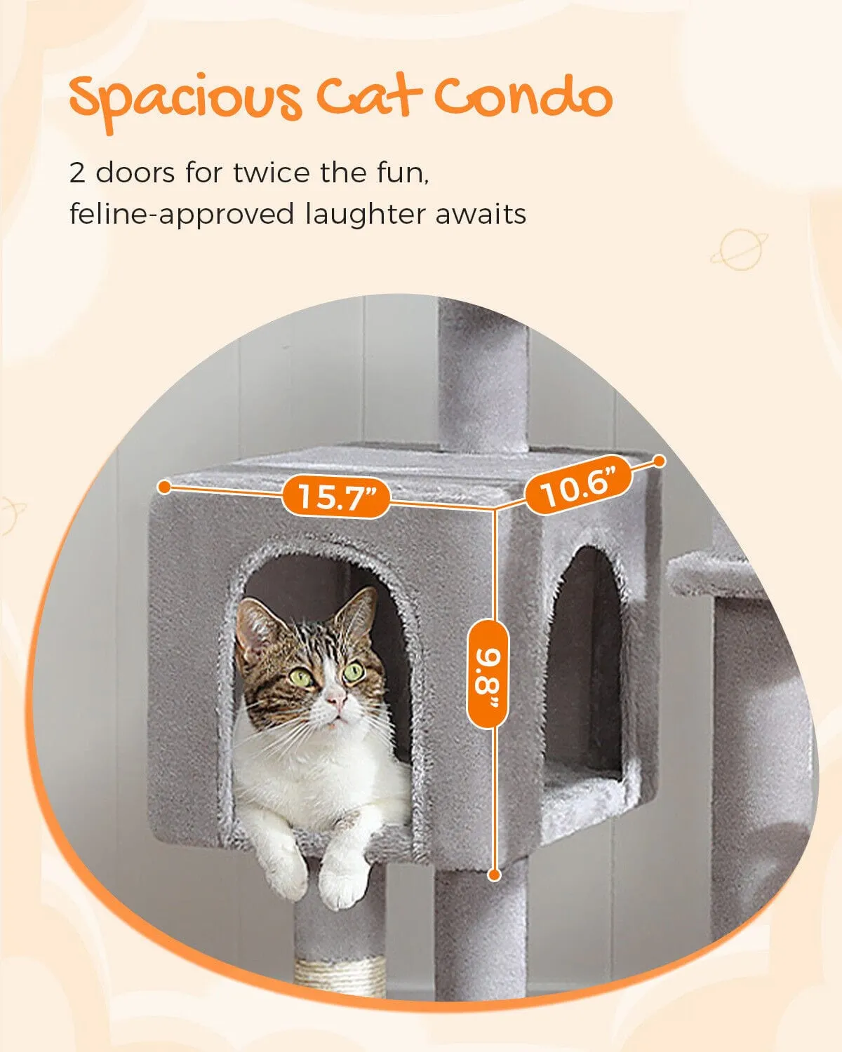 50.4" Multilevel Cat Scratching Tree Tower
