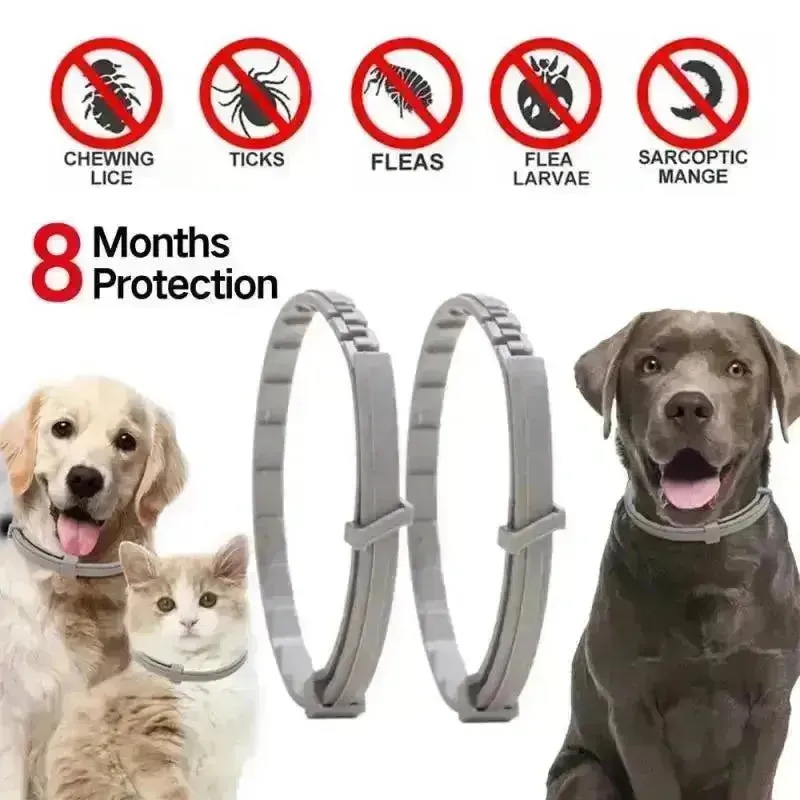 Adjustable Anti-Flea & Tick Collar for Dogs & Cats - 8 Month Protection