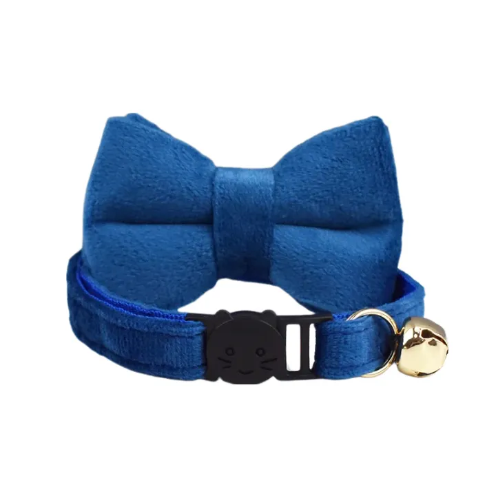 AnyWags Cat Collar Blue Small Bow with Safety Buckle, Bell, and Durable Strap Stylish and Comfortable Pet Accessory