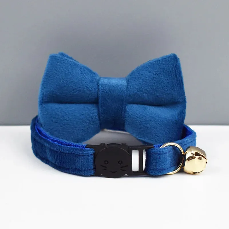 AnyWags Cat Collar Blue Small Bow with Safety Buckle, Bell, and Durable Strap Stylish and Comfortable Pet Accessory