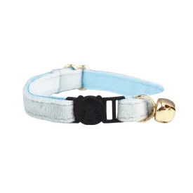 AnyWags Cat Collar Ice Blue Large with Safety Buckle, Bell, and Durable Strap Stylish and Comfortable Pet Accessory