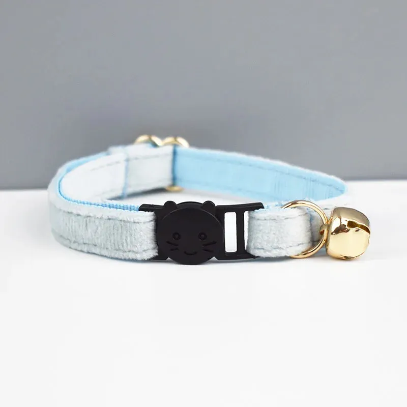 AnyWags Cat Collar Ice Blue Large with Safety Buckle, Bell, and Durable Strap Stylish and Comfortable Pet Accessory