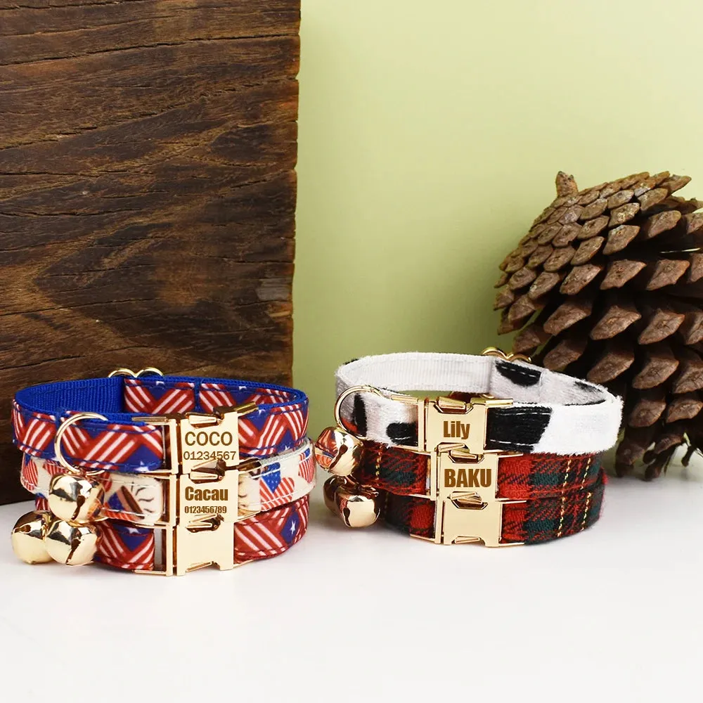 AnyWags Cat Collar Spotted Bow Large with Safety Buckle, Bell, and Durable Strap Stylish and Comfortable Pet Accessory