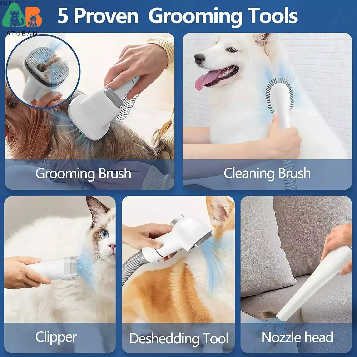 ATUBAN Pet Grooming Vacuum: The Ultimate All-in-One Solution