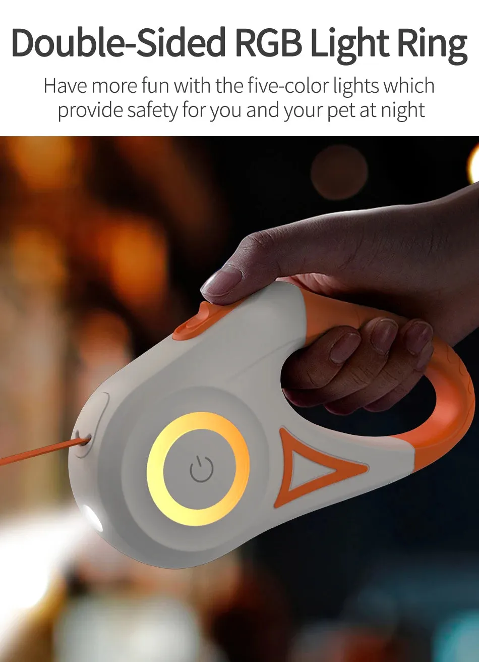 Automatic Retractable Dog Leash LED Luminous Leading Fashion Light Straps For Dog Puppy Pet Flexi Walking Running Lead