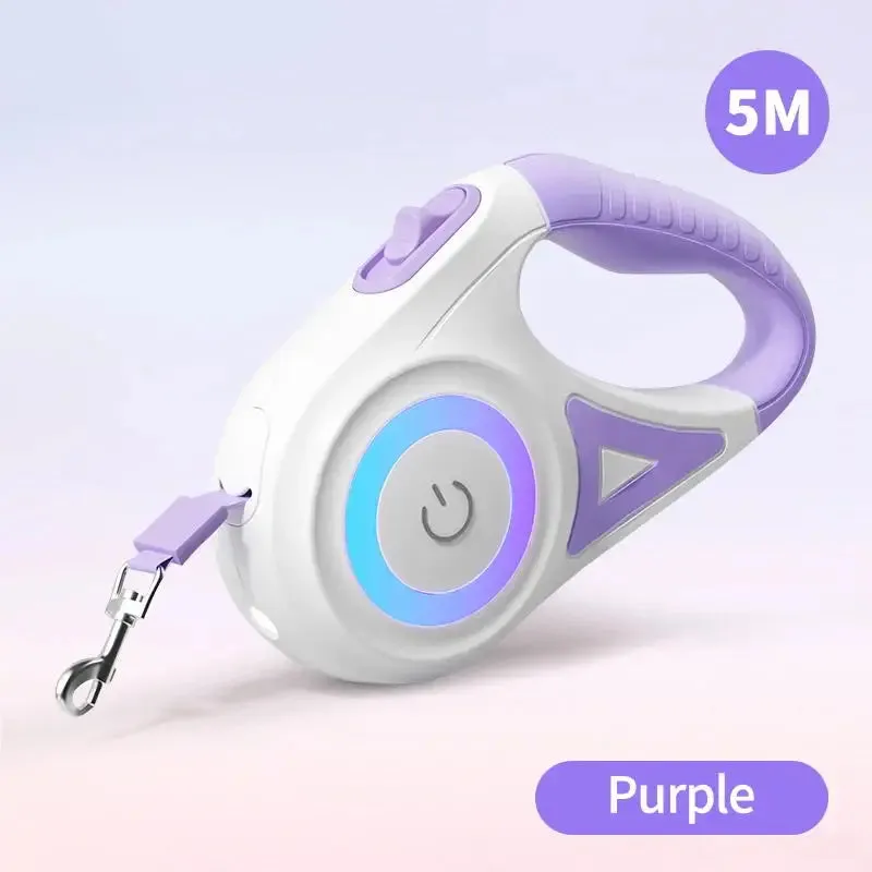 Automatic Retractable Dog Leash LED Luminous Leading Fashion Light Straps For Dog Puppy Pet Flexi Walking Running Lead