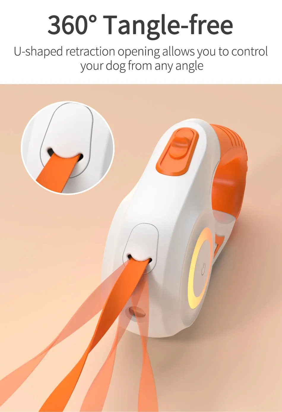 Automatic Retractable Dog Leash LED Luminous Leading Fashion Light Straps For Dog Puppy Pet Flexi Walking Running Lead