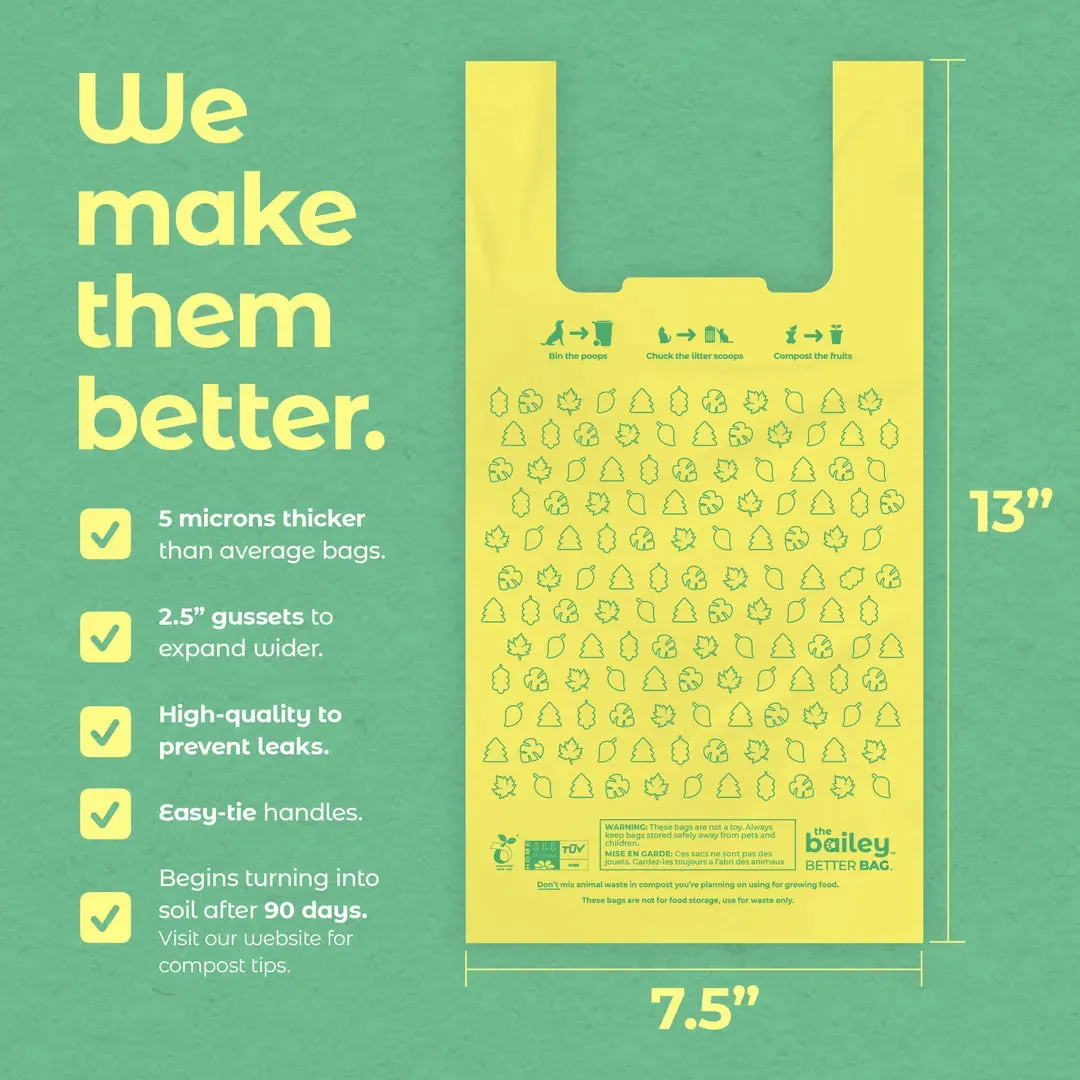 Bailey Better Bags – 100% Compostable – 120 Pack