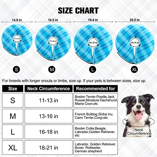 BEAUTYZOO Inflatable Dog Cone Collar, Recovery Dog Cone After Surgery, Adjustable Blow up Dog Donut Collar, Pet Recovery Collar for Dogs,Black M