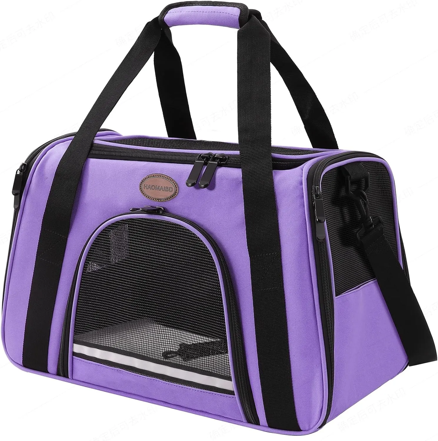 Cat Carrier Dog Carrier Pet Carriers for Medium Small Cats Dogs Puppies up to 15 Lbs,TSA Airline Approved Small Dog Cat Carriers Soft Sided,Collapsible Travel Puppy Carrier (Purple, Large)