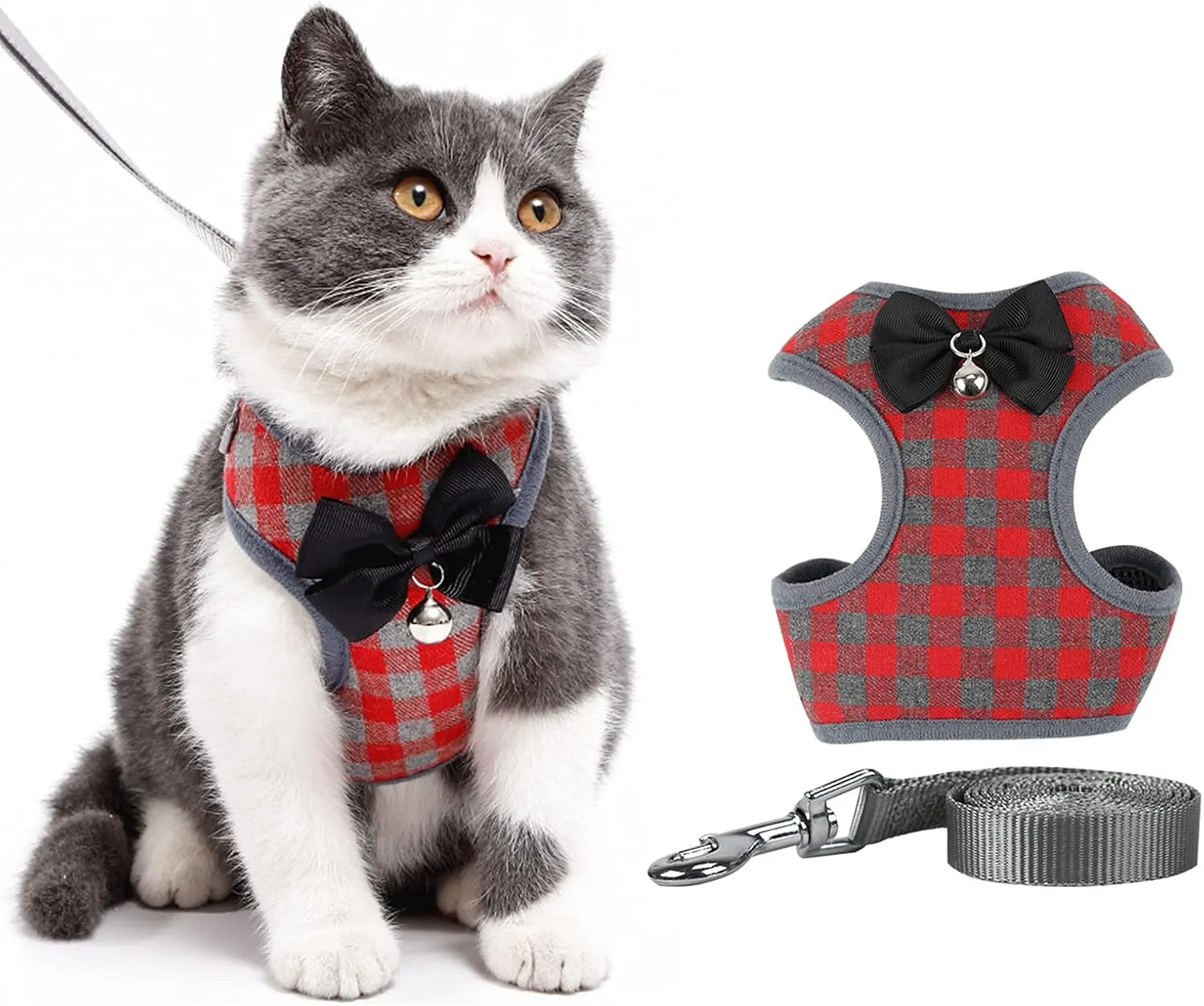 Cat Harness, Dog Harness and Leash Set, Bunny Rabbit Ferret Harness with Adjustable Buckle Comfort for Pet Kitten Small Animals Harnesses