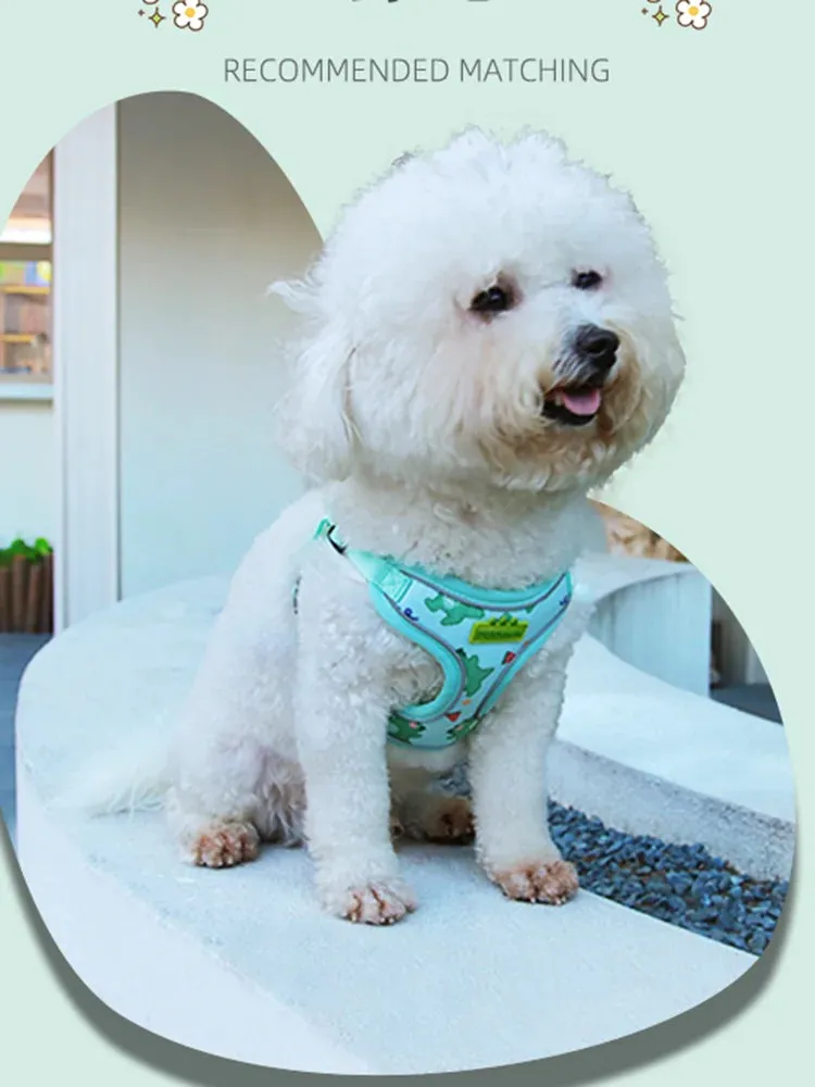 CDDMPET Cartoon Puppy Harness and Leash Set for Small Dogs