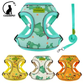 CDDMPET Cartoon Puppy Harness and Leash Set for Small Dogs