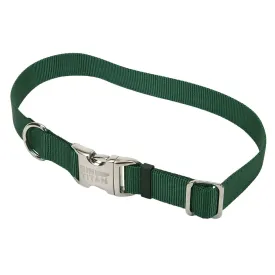 Coastal Adjustable Nylon Collar with Metal Buckle Medium Hunter