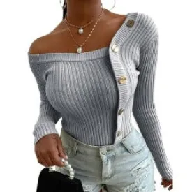 Cozy Knitted Sweater - Gray