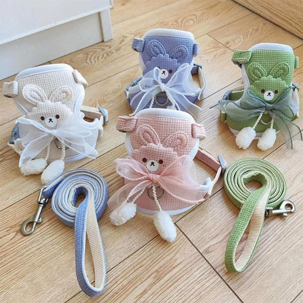 Cute Bow Leash cat Collar Breakaway with Bell, Kitten Collar no Bell, Matching for Small Dogscat Collars