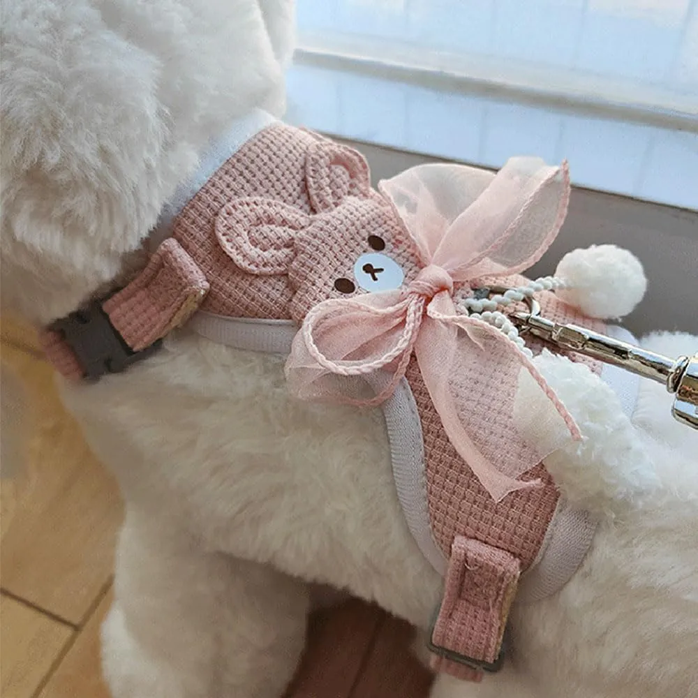 Cute Bow Leash cat Collar Breakaway with Bell, Kitten Collar no Bell, Matching for Small Dogscat Collars