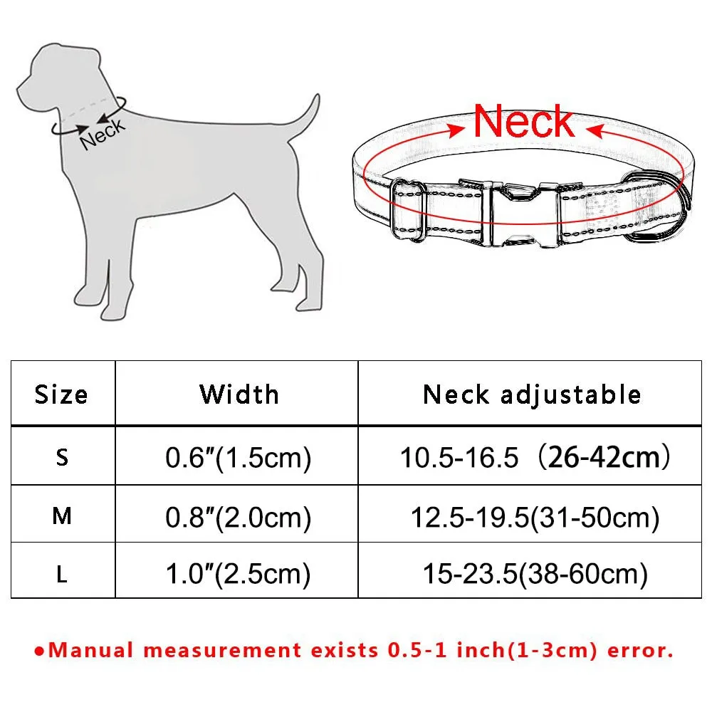 Dog Collar Adjustable for Puppy Dogs S-L - Yellow Lightning Bolts