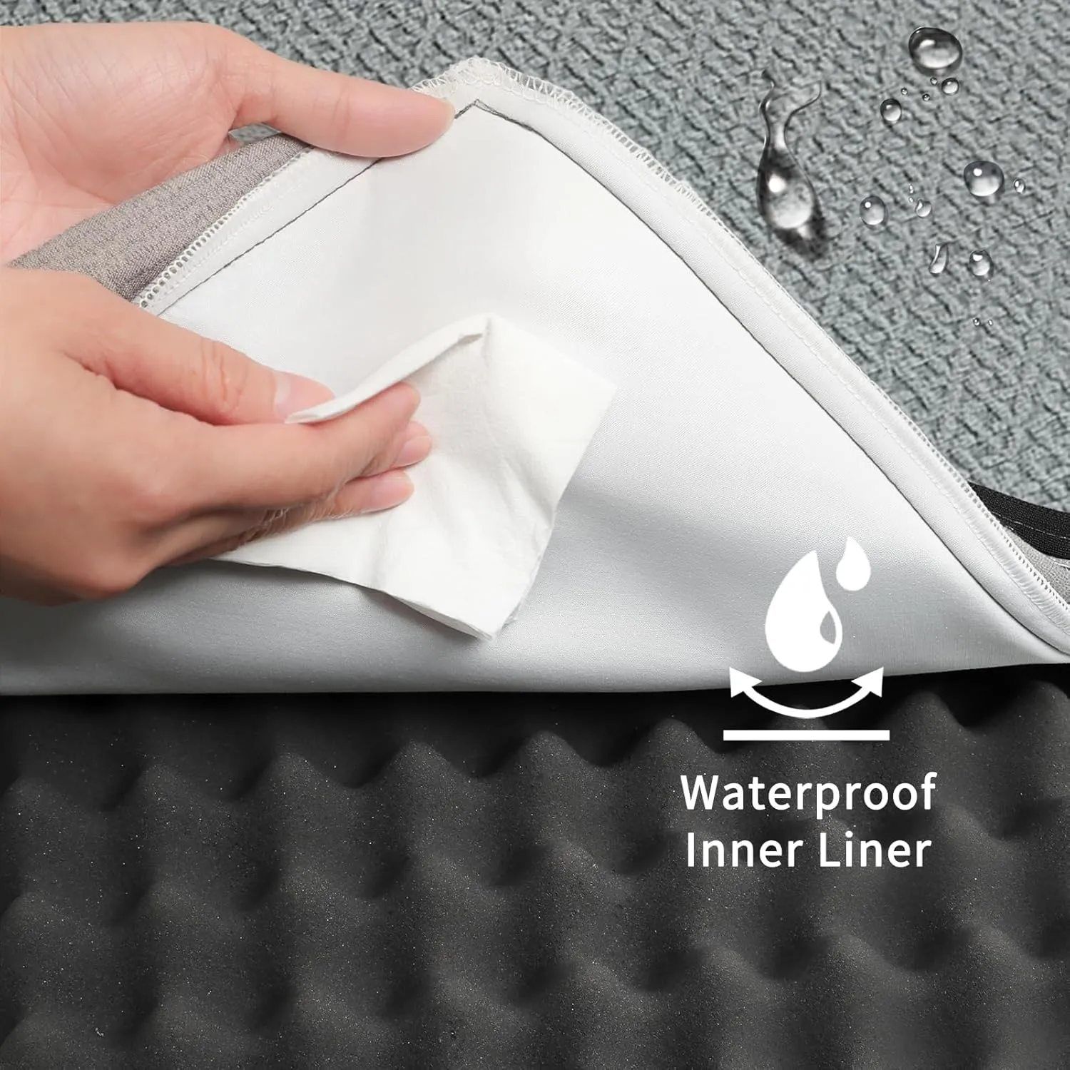 Dog Crate Bed Medium Size Dog Beds,Large Orthopedic Washable Dogs Bed,Waterproof Cover Plush Kennel Comfort Pet Beds Mat,Egg Foam Dog Pad