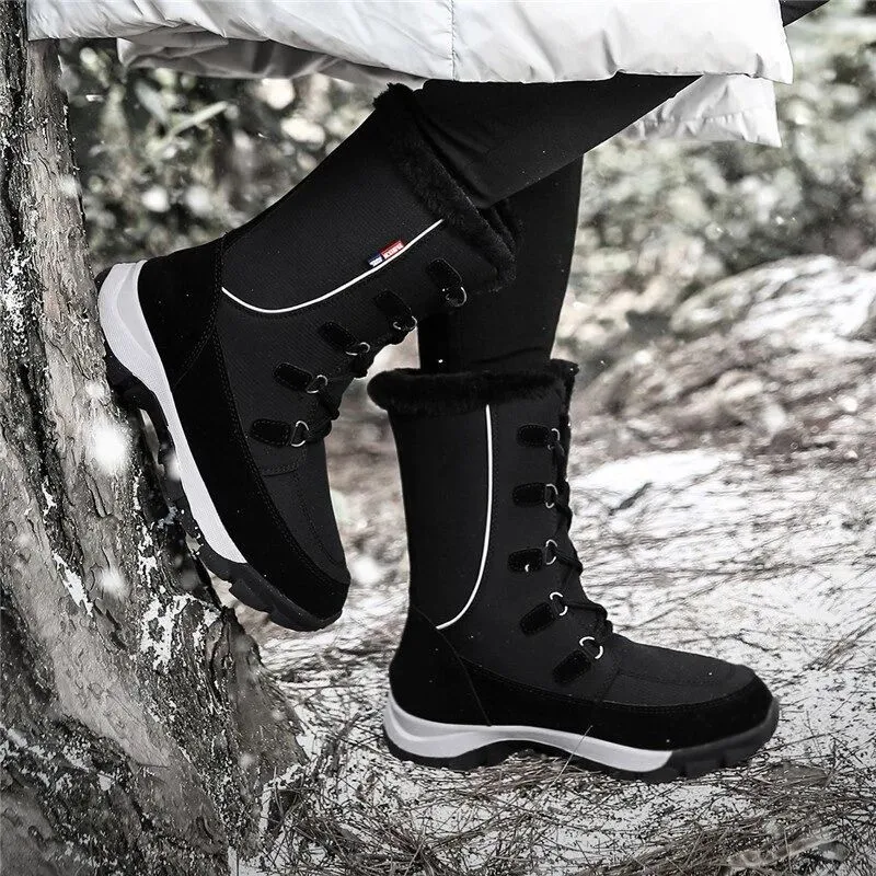 Dyavor Women Waterproof Non-slip Orthopedic Snow Boots