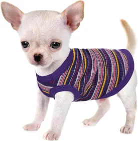 Elevate Your Pet's Comfort and Fashion: Premium 100% Cotton Rib Dog Shirt Vest for Small Breeds Like Chihuahuas, Yorkies, and Puppies .Year-Round Style with Tank-Style Puppy Attire Purple X-Small