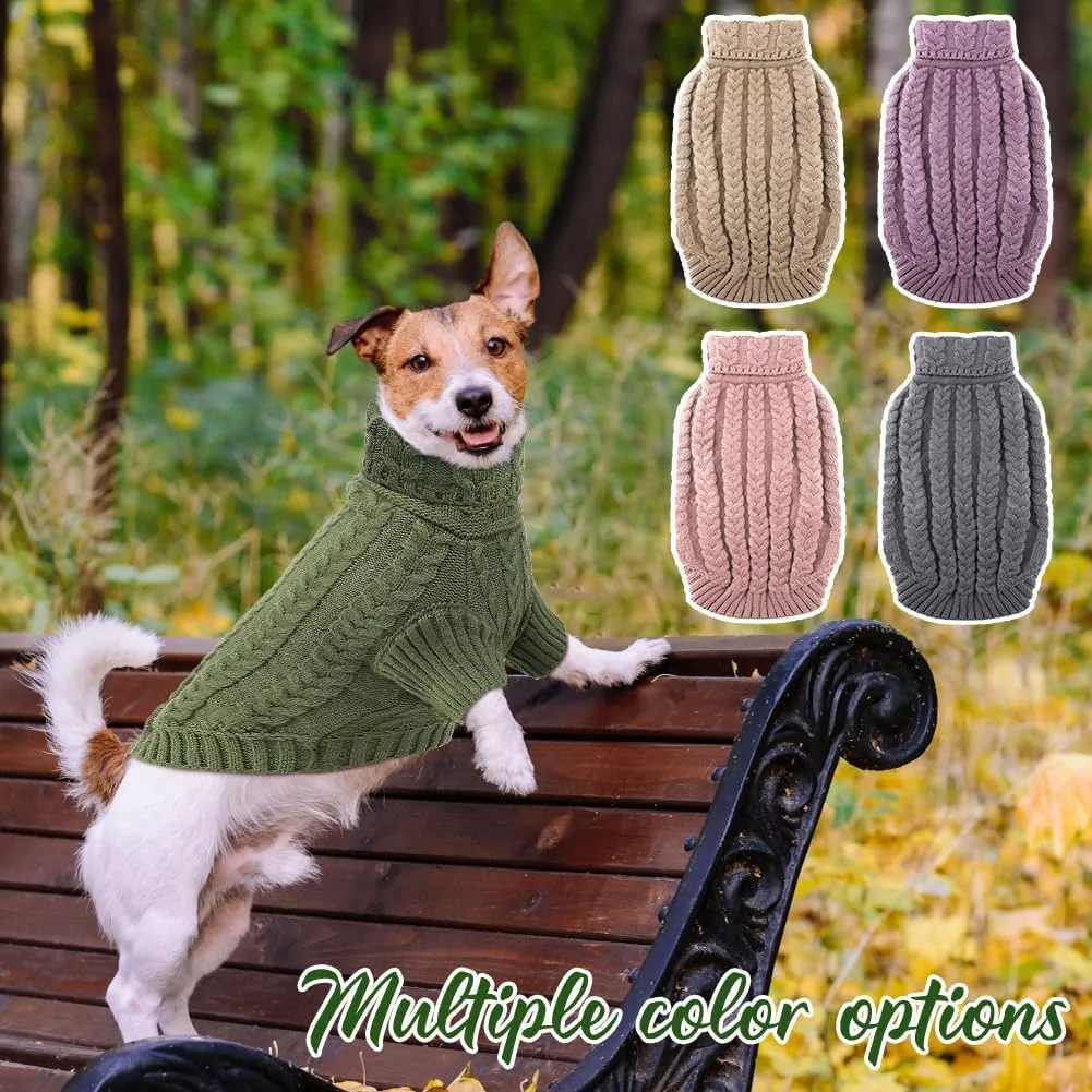 EMUST Large Dog Sweater with Sleeves, Soft Dog Turtleneck for Fall & Winter, DarkGreen XL