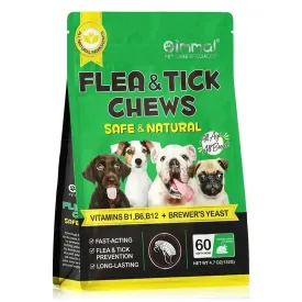 Flea & Tick Prevention for Dogs, 60 Chewables, Natural Fast-Acting