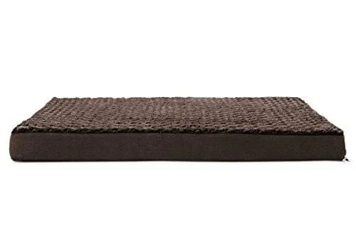 FurHaven Pet Dog Bed | Deluxe Orthopedic Ultra Plush Mattress Pet Bed for Dogs & Cats, Chocolate, Large