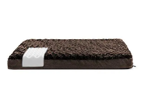 FurHaven Pet Dog Bed | Deluxe Orthopedic Ultra Plush Mattress Pet Bed for Dogs & Cats, Chocolate, Large