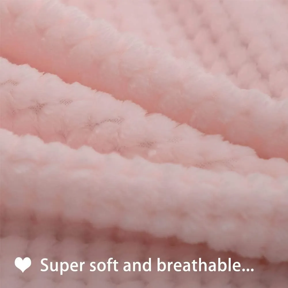 furrybaby Premium Fluffy Fleece Dog Blanket Soft and Warm Reversible Flannel Pet Blanket for Dogs 24x32inch Washable Indoor Cats Blankets for Cozy Comfy Nap(Pink)