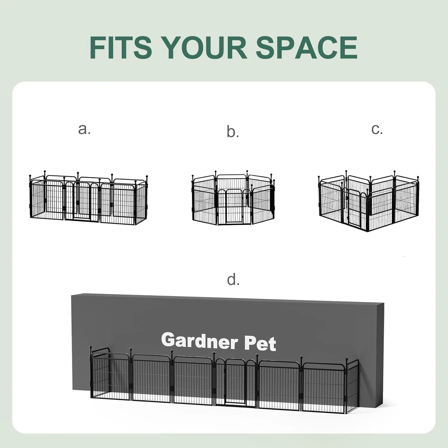 Gardner Pet Dog Playpens, 32" H 8 Panels Dog Pen Outdoor/Indoor Dog Fence Exercise Pen for Small/Medium/Large Dogs, Foldable Pet Play Yard Gate with Gravity Automatic Lock, Pet Playpen, Black