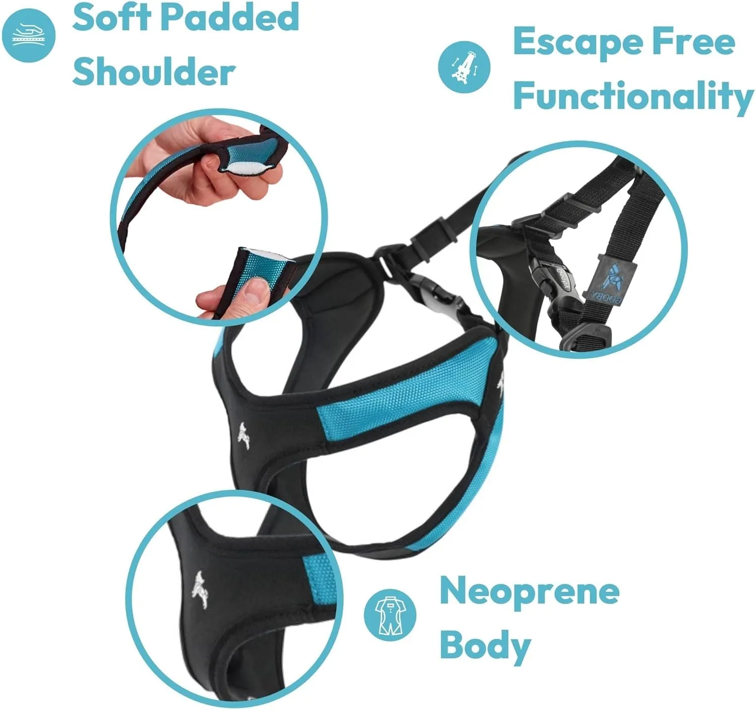 Gooby Escape Free Easy Fit Harness - Purple, Medium - No Pull Step-in Patented Small Dog Harness with Quick Release Buckle - Perfect On The Go No Pull Harness for Small Dogs or Medium Dog Harness