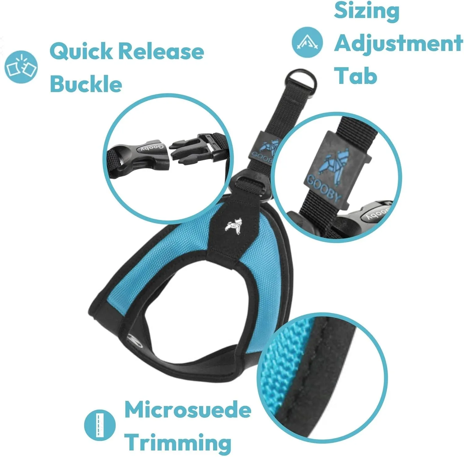 Gooby Escape Free Easy Fit Harness - Purple, Medium - No Pull Step-in Patented Small Dog Harness with Quick Release Buckle - Perfect On The Go No Pull Harness for Small Dogs or Medium Dog Harness