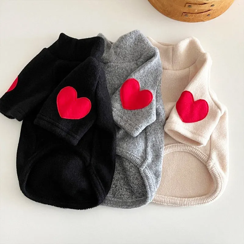 Heart Printed Fashion Velvet Sweatshirt