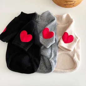 Heart Printed Fashion Velvet Sweatshirt
