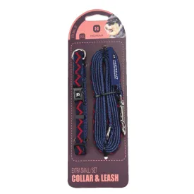 HiDREAM Rainbow Mini Dog Collar & Leash Set (Navy Blue)