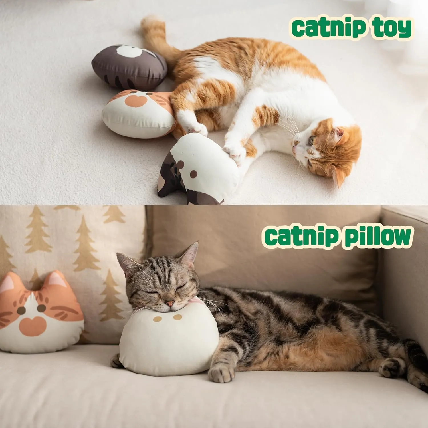 Interactive Catnip Toy for Indoor Cats  Refillable, Bite-Resistant, Handmade in Korea with Natural Catnip for Active Play & Exercise(Kkuji)