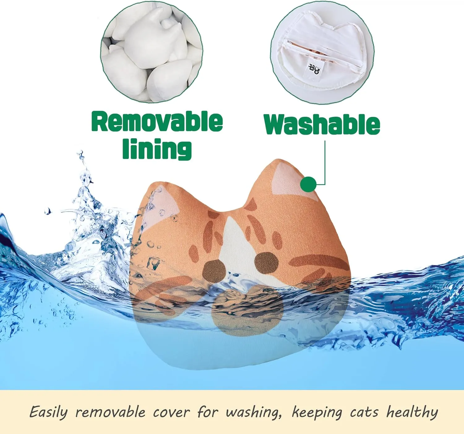 Interactive Catnip Toy for Indoor Cats  Refillable, Bite-Resistant, Handmade in Korea with Natural Catnip for Active Play & Exercise(Kkuji)