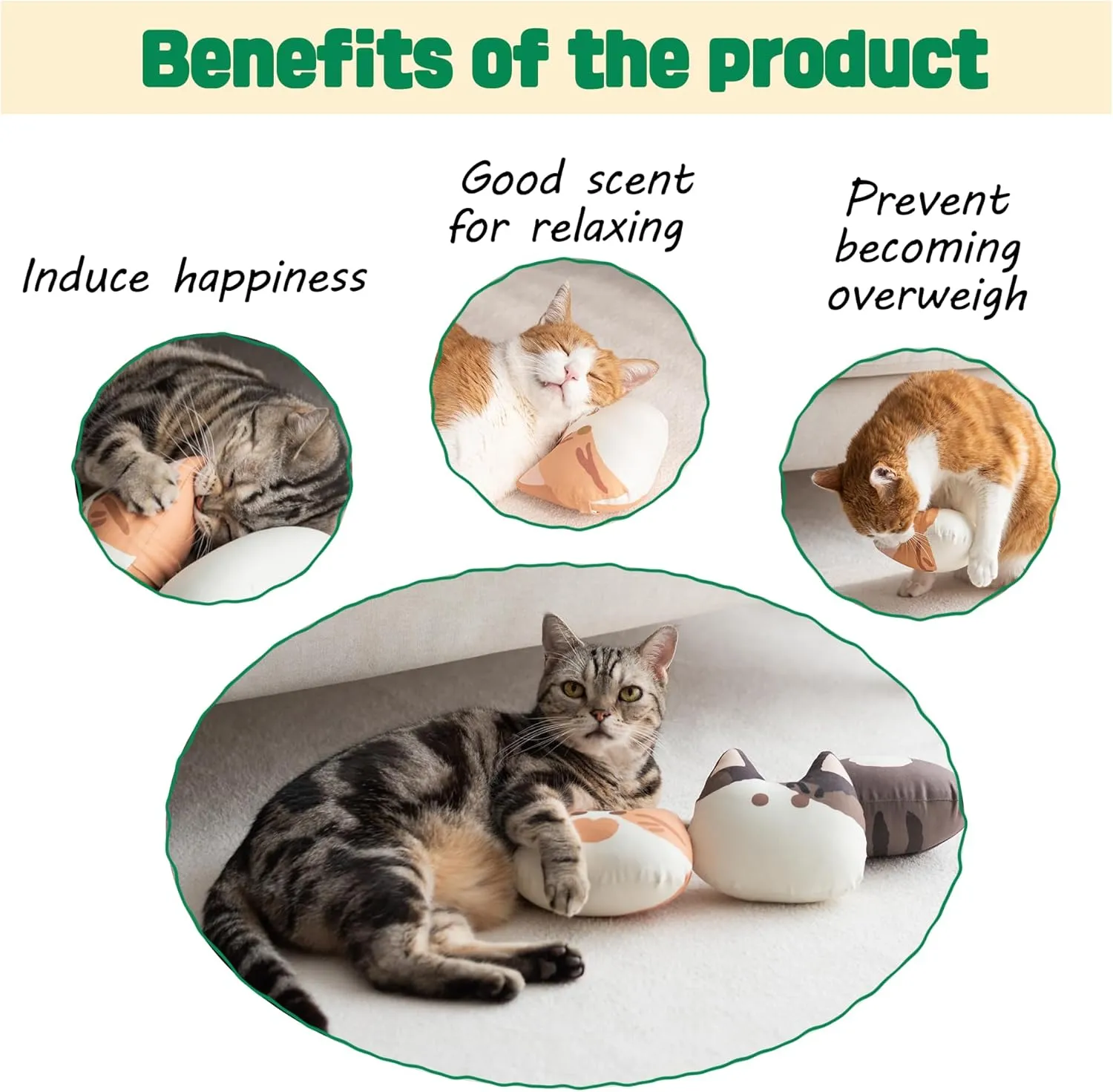 Interactive Catnip Toy for Indoor Cats  Refillable, Bite-Resistant, Handmade in Korea with Natural Catnip for Active Play & Exercise(Kkuji)
