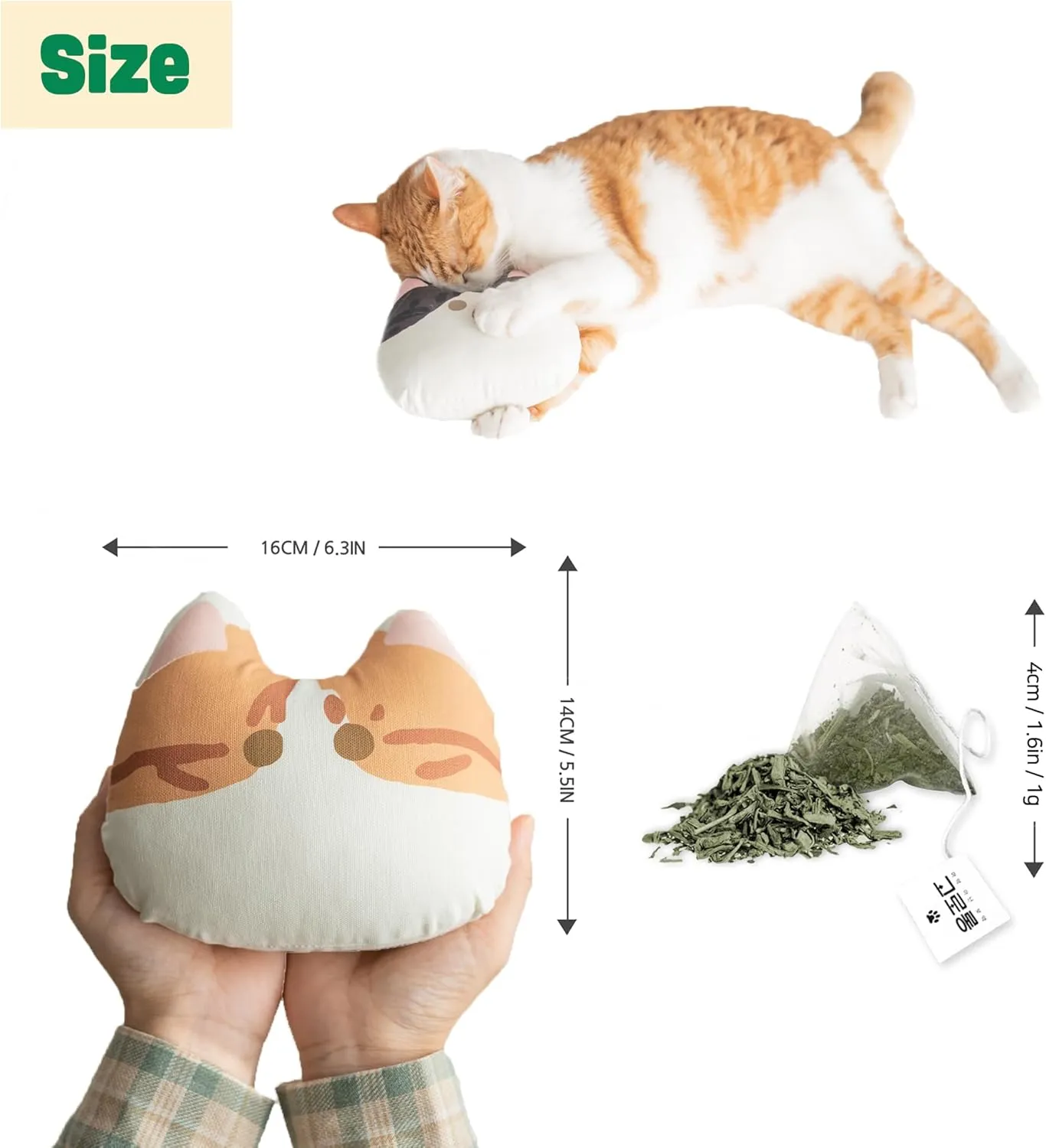 Interactive Catnip Toy for Indoor Cats  Refillable, Bite-Resistant, Handmade in Korea with Natural Catnip for Active Play & Exercise(Kkuji)