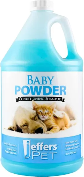 Jeffers Baby Powder Scent Conditioning Shampoo for Dogs, Cats, Puppies & Kittens  Gentle, Soap Free Formula with Natural Oils  Odor Eliminating, Safe Coat Care, Hypoallergenic Pet Shampoo, 1 Gal