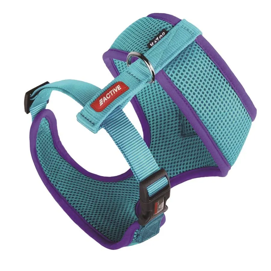 Kazoo Active Soft Walking Harness Aqua Purple