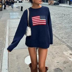 Knitted Sweater - American Flag