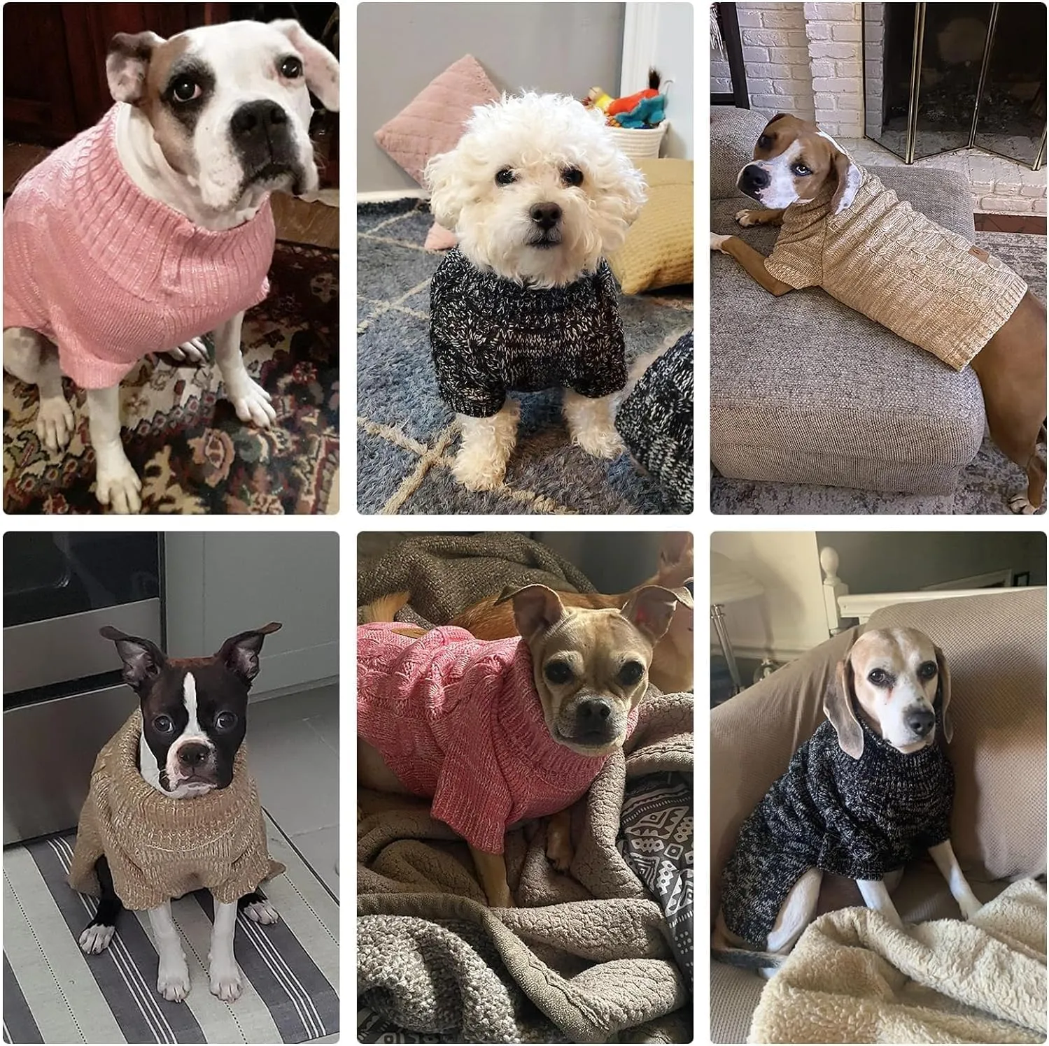 KOOLTAIL Knit Turtleneck Dog Sweater for Small Medium Large Dogs, Warm Puppy Clothes for Fall Winter, Cozy Sweatshirts Dog Coats for Cold Weather, Christmas Pullover Pet Jumper for Puppy Cats Red M